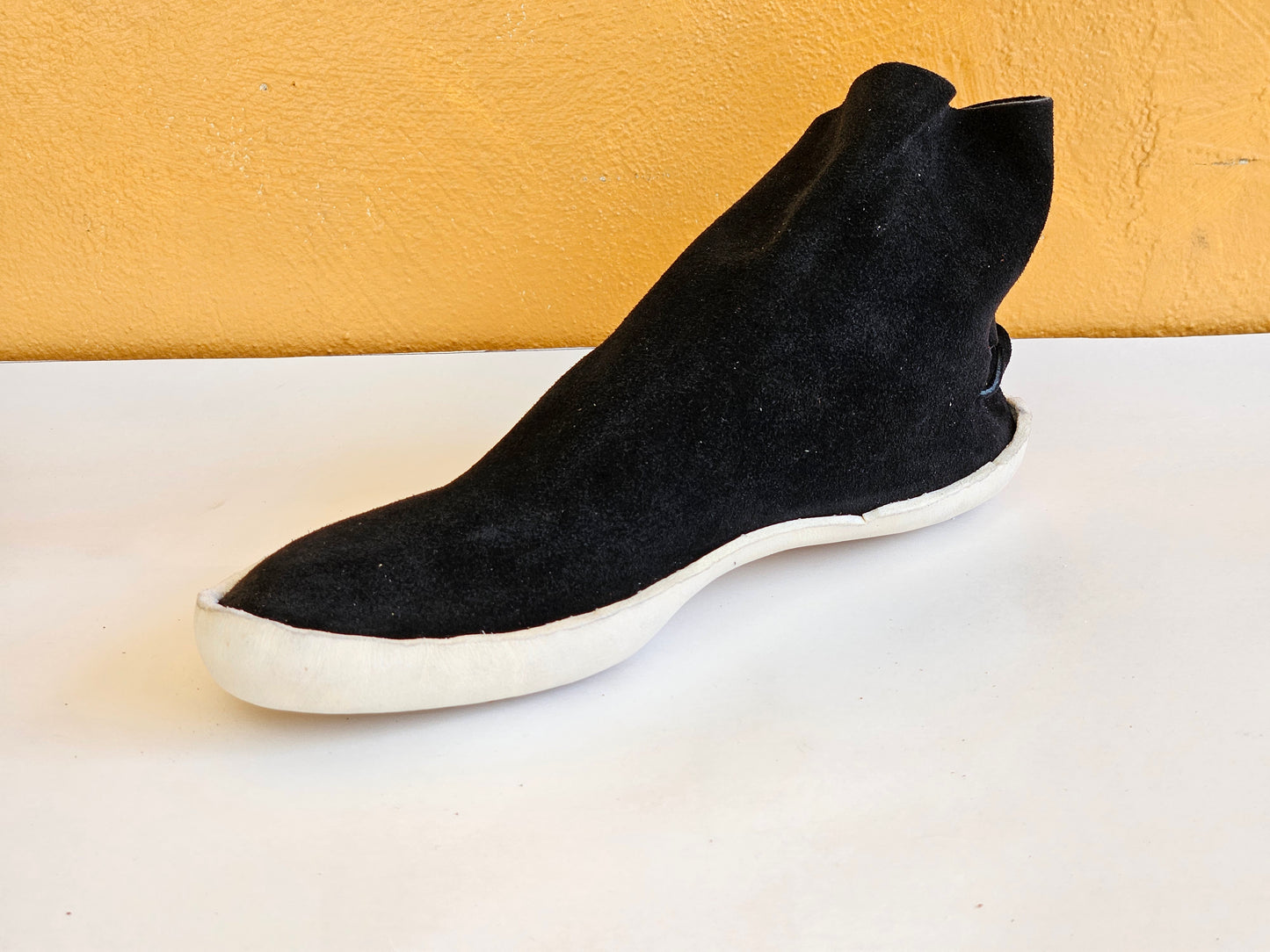 Mens Black One Button Moccasins