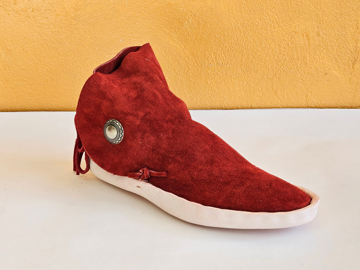 Mens Rust One Button Moccasins