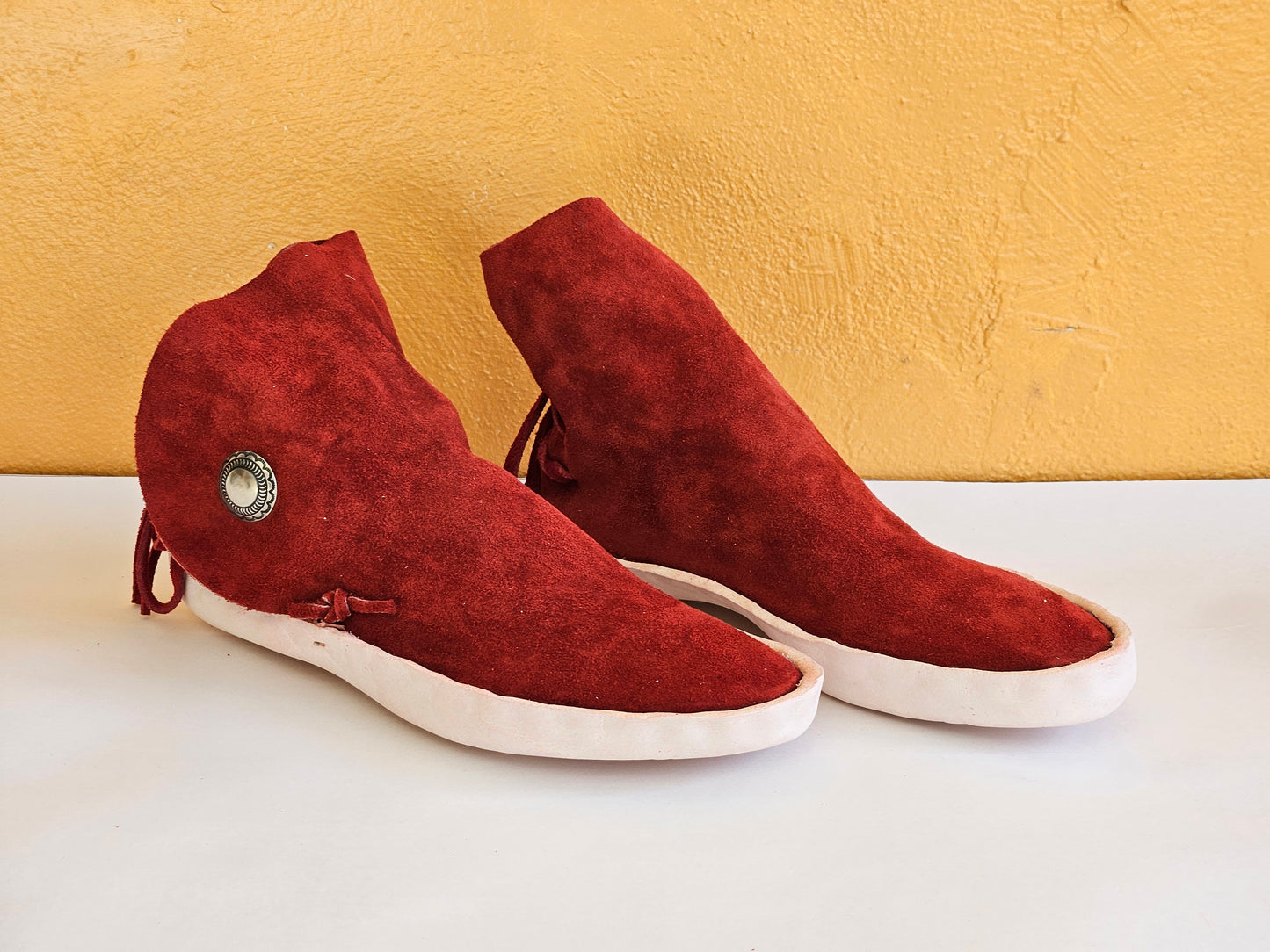Mens Rust One Button Moccasins
