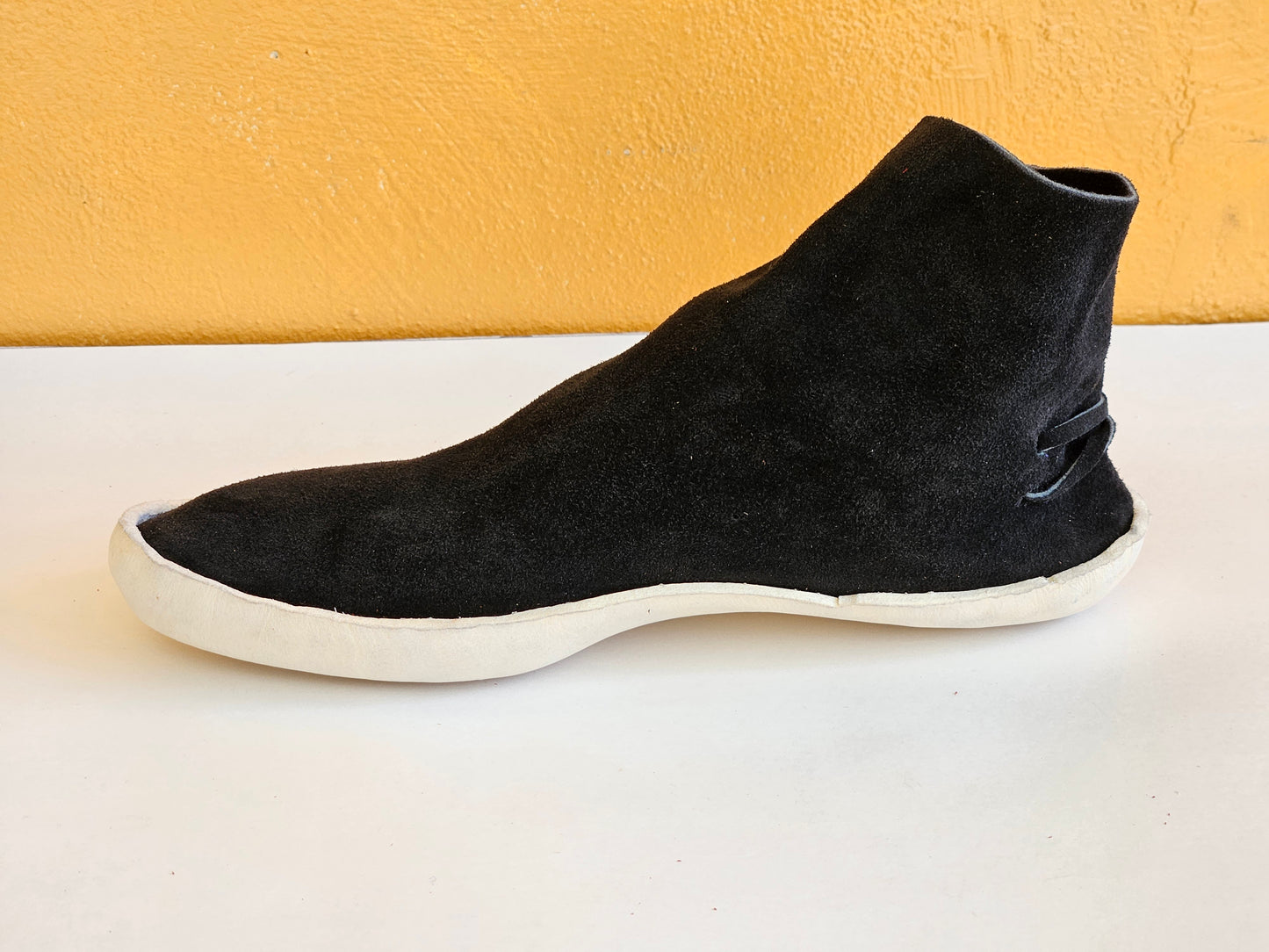 Mens Black One Button Moccasins