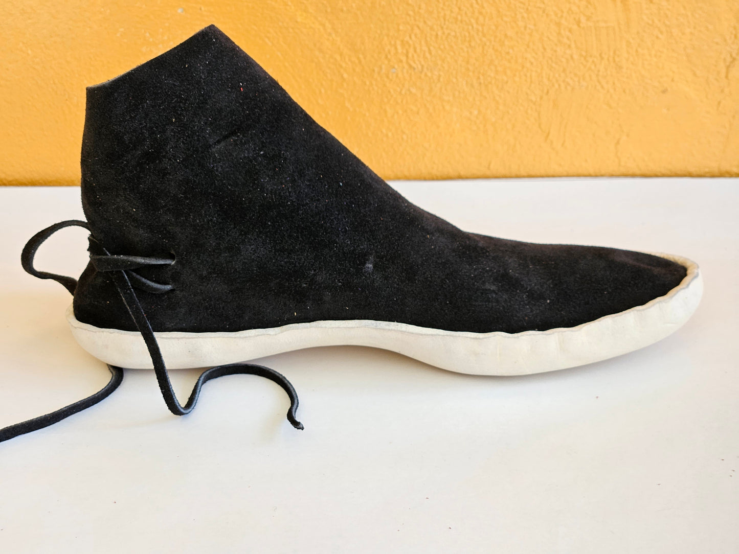 Mens Black One Button Moccasins