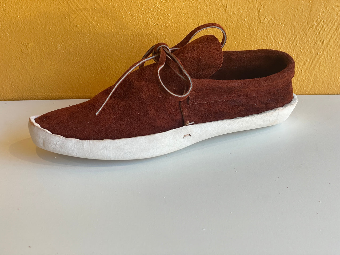 Men's Taos Navajo Style Low-cut Moccasin. Rust